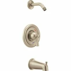 Cleveland Faucet Group T41311NHBN Capstone Lever 1-Handle Wall Mount Tub Shower Trim Kit In Brushed Nickel Valve And Showerhead Not Included