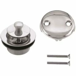 Westbrass D94-2-26 1-1/2 In. Twist And Close Tub Trim Set With 2-Hole Overflow Faceplate, Polished Chrome