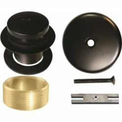 Westbrass D931K-12 1-3/8 In. NPSM Brass Drain Assembly With Overflow Faceplate, Oil Rubbed Bronze
