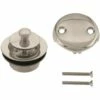 Westbrass D94-2-07 1-1/2 In. Twist And Close Tub Trim Set With 2-Hole Overflow Faceplate In Satin Nickel