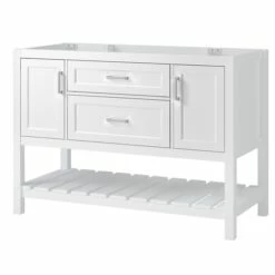 Foremost LSWV4822D Lawson Series Vanity Cabinet, 48 In W Cabinet, 21-1/2 In D Cabinet, 34 In H Cabinet, Wood, White