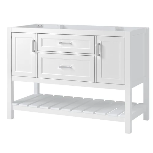 Foremost LSWV4822D Lawson Series Vanity Cabinet, 48 In W Cabinet, 21-1/2 In D Cabinet, 34 In H Cabinet, Wood, White