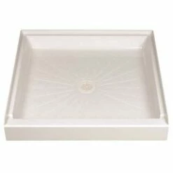 DURABASE 3636M Shower Base, 36 In L, 36 In W, 5-1/2 In H, Fiberglass, White