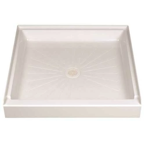 DURABASE 3636M Shower Base, 36 In L, 36 In W, 5-1/2 In H, Fiberglass, White
