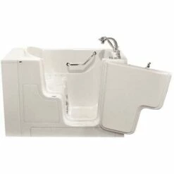 American Standard 3559098 GELCOAT WALK-IN BATH, COMBINATION, RIGHT-HAND WITH QUICK DRAIN AND FAUCET, WHITE, 30 IN. X 52 IN