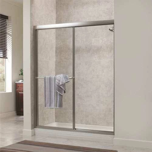 Foremost TDSS4870-CL-SV Tides 44 In. To 48 In. X 70 In. H Framed Sliding Shower Door In Silver And Clear Glass
