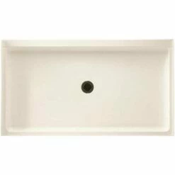 Swan SF03260MD.010 32 In. X 60 In. Solid Surface Single Threshold Center Drain Shower Pan In White