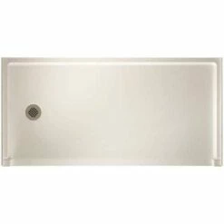Swan SBF-3060L-010 30 In. X 60 In. Solid Surface Single Threshold Left Drain Barrier Free Shower Pan In White