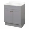 Zenna Home SBC30GY 2-Door Shaker Vanity With Top, Wood, Cool Gray, Cultured Marble Sink, White Sink
