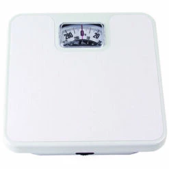 TAYLOR 20004014EXP Bathroom Scale, 300 Lb Capacity, Analog Display, Steel Housing Material, White, 10-1/2 In OAW