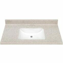 Continental Cabinets SQ237-DUN3CB Vanity Top Single Gloss Mesa 37" W X 22" D X 4.75" H Gloss
