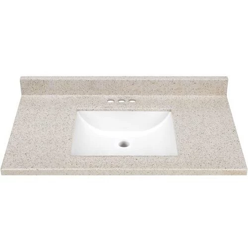 Continental Cabinets SQ237-DUN3CB Vanity Top Single Gloss Mesa 37" W X 22" D X 4.75" H Gloss