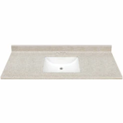 Continental Cabinets SQ249-DUN3CB Vanity Top Single Gloss Mesa 49" W X 22" D X 4.75" H Gloss