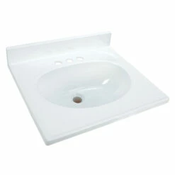 Hardware House 366005 Vanity Top Single White 25" W X 22" D White