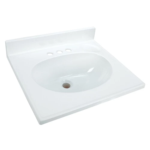 Hardware House 366005 Vanity Top Single White 25" W X 22" D White