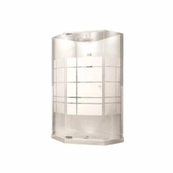 MAAX 105618000129102 Shower Kit, 36 In L, 36 In W, 72 In H, Polystyrene, Chrome, 3-Wall Panel, Neo-Angle