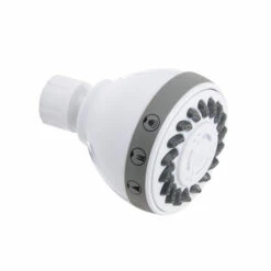 Plumb Pak K704WH Shower Head, Round, 1.8 Gpm, 3-Spray Function, 2.7 In Dia