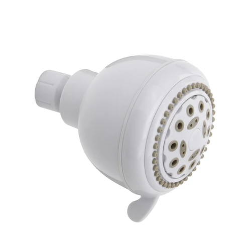 Plumb Pak K701WH Shower Head, Round, 1.8 Gpm, 5-Spray Function, 3.35 In Dia