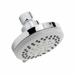 Plumb Pak K702CP Shower Head, Round, 1.8 Gpm, 5-Spray Function, Polished Chrome, 3.9 In Dia