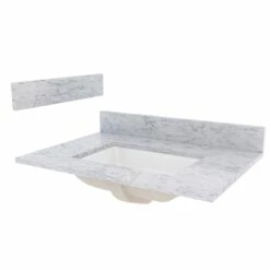 Foremost ST31228CWR Vanity Top, 31 In OAW, Marble, 1-Bowl, Rectangular Bowl