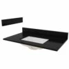 Foremost ST37228BGR Vanity Top, 37 In OAL, 22 In OAW, Granite/Vitreous China, Black Galaxy, 1-Bowl, Rectangular Bowl