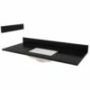 Foremost ST49228BGR Vanity Top, 49 In OAL, 22 In OAW, Granite/Vitreous China, Black Galaxy, 1-Bowl, Rectangular Bowl