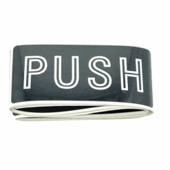 CRL 566HA Horizontal Black With Silver Letters "PUSH" Decal