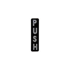 CRL 566VA Vertical Black With Silver Letters "PUSH" Decal