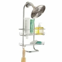 IDesign 60266 Shower Caddy Classico 21" H X 4.5" W X 12" L Silver Silver
