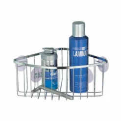 InterDesign 69102 Chrome Corner Shower Basket With Suction Cups