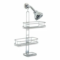 IDesign 69286 Shower Caddy Linea 22" H X 10.5" W X 4.5" L Silver Silver