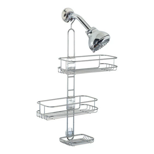 IDesign 69286 Shower Caddy Linea 22" H X 10.5" W X 4.5" L Silver Silver