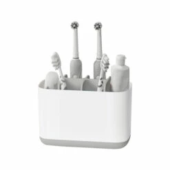 Joseph Joseph 70510 Toothbrush Holder Light Gray/White Plastic Light Gray/White