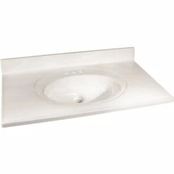 Foremost WW-2237 Vanity Top, 37 In OAL, 22 In OAW, Marble, White, Countertop Edge