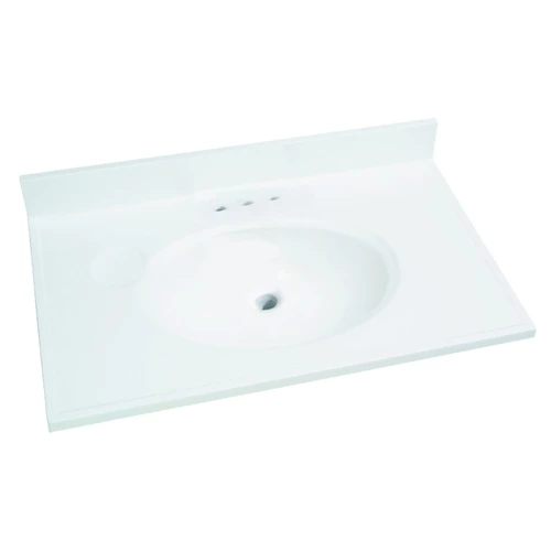Foremost WS-1931 Vanity Top, 31 In OAL, 19 In OAW, Marble, Solid White, Countertop Edge