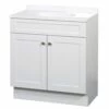 Zenna Home SBC36WW 2-Door Shaker Vanity With Top, Wood, White, Cultured Marble Sink, White Sink