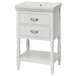CRAFT + MAIN CHWVT2435 Cherie Series Vanity Combo, 22-1/8 In W Cabinet, 16-3/4 In D Cabinet, 32-5/8 In H Cabinet, White