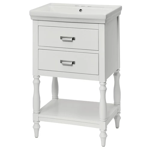 CRAFT + MAIN CHWVT2435 Cherie Series Vanity Combo, 22-1/8 In W Cabinet, 16-3/4 In D Cabinet, 32-5/8 In H Cabinet, White