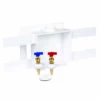 Oatey 38528 Quadtro Washing Machine Outlet Box, 1/2 In Connection, Brass/Polystyrene, White