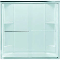 STERLING 5425-59S-G05 Finesse Series Bath Door, Frameless Frame, Aluminum Frame, Clear Glass, Tempered Glass
