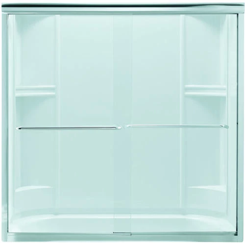 STERLING 5425-59S-G05 Finesse Series Bath Door, Frameless Frame, Aluminum Frame, Clear Glass, Tempered Glass