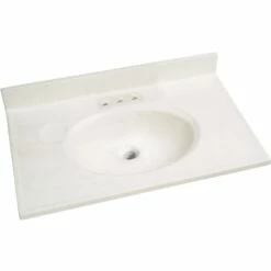 Foremost WW-1931 Vanity Top, 31 In OAL, 19 In OAW, Marble, White, Countertop Edge