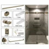 CRL CAM73BBRZ Brushed Bronze Deluxe 180 Degree Cambridge Series Two Door Bypass Sliding Shower Door System
