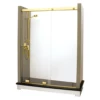 CRL ESS784BR Polished Brass 84" Basic 180 Degree Squared Style Essence Kit With Header