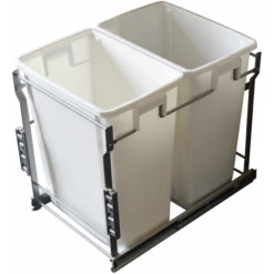 Laurey 90103 35L Double-Bottom Mount- Pull-Out Waste Bin W Door Mounting Kit