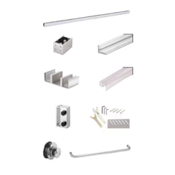 CRL CAM73BS Brushed Stainless Steel Deluxe 180 Degree Cambridge Series Two Door Bypass Sliding Shower Door System